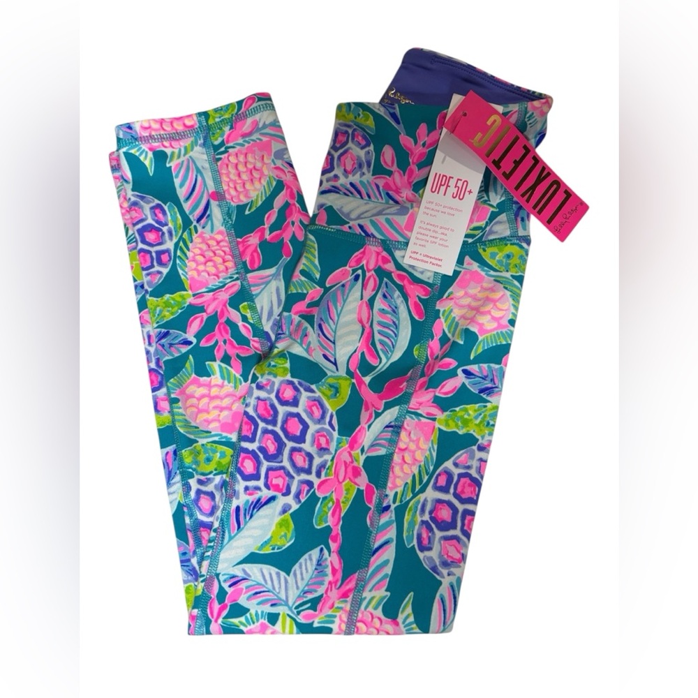 Lilly Pulitzer Luxletic Weekender High Rise Crop Legging Turtle Wave XXS